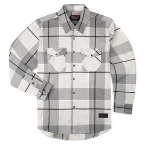 Pierce Flannel in Grey White Black