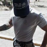 TCO Motors Curved Brim Hat | Color: Navy White