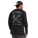 Men's DHCM Twisting Wrenches Long Sleeve T-Shirt - Black
