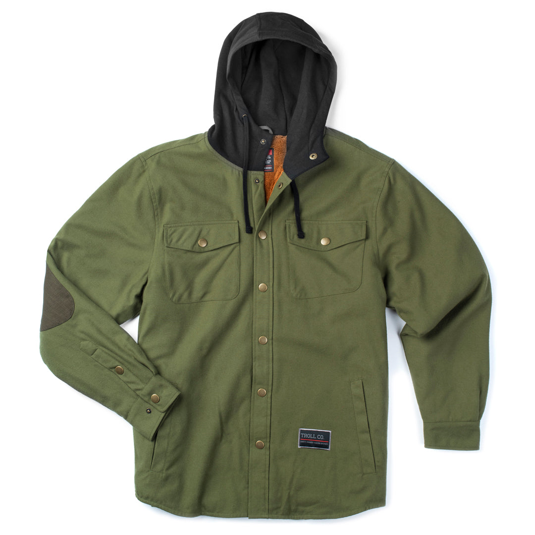 Solid State Flannel Jacket in Solid State Flannel Jacket in Olive Black