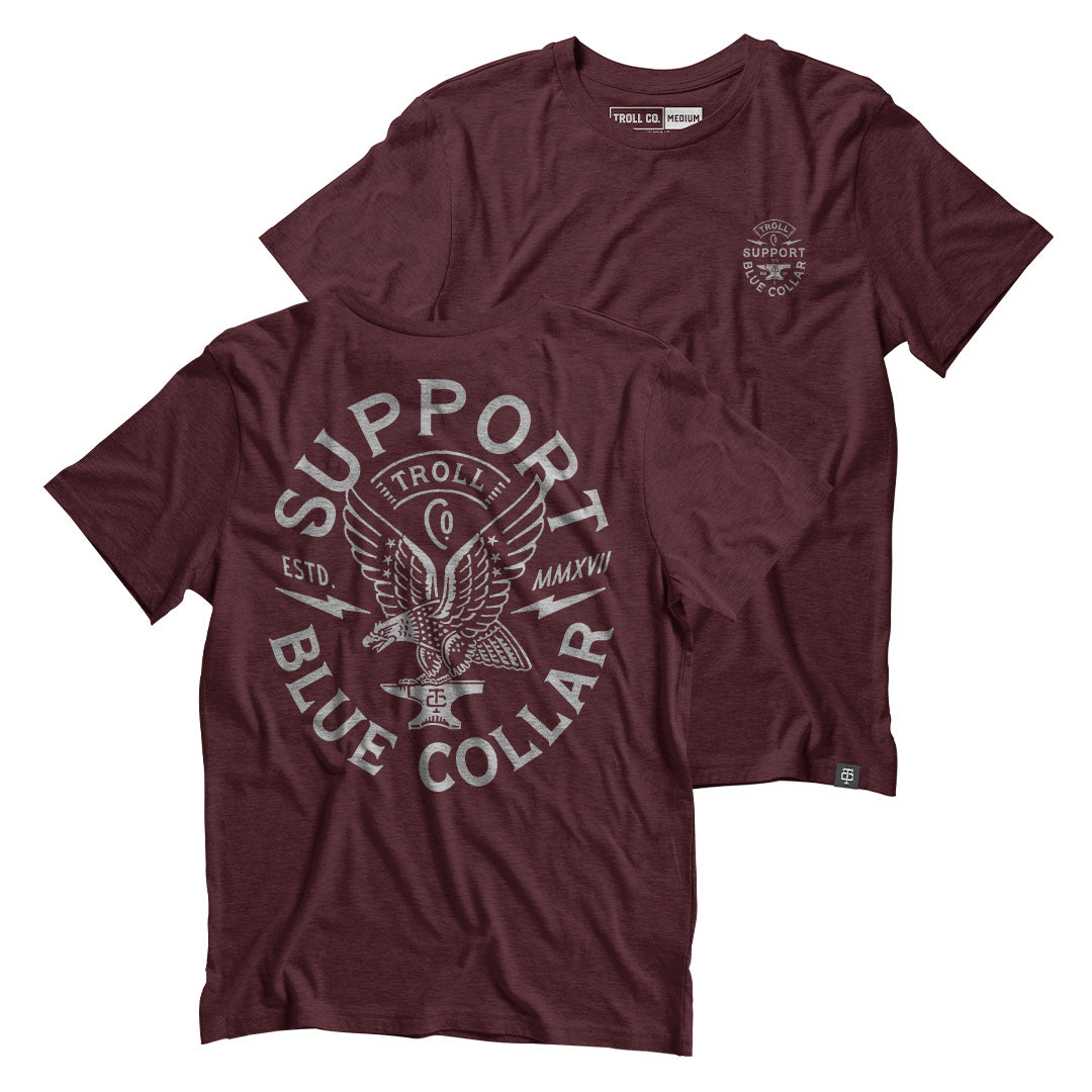 Troll Co. Winged Support Tee in Maroon