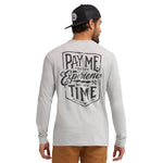Men's Pay Me Long Sleeve T-Shirt - Gray Heather