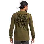 Men's Pay Me Long Sleeve T-Shirt - Military Green