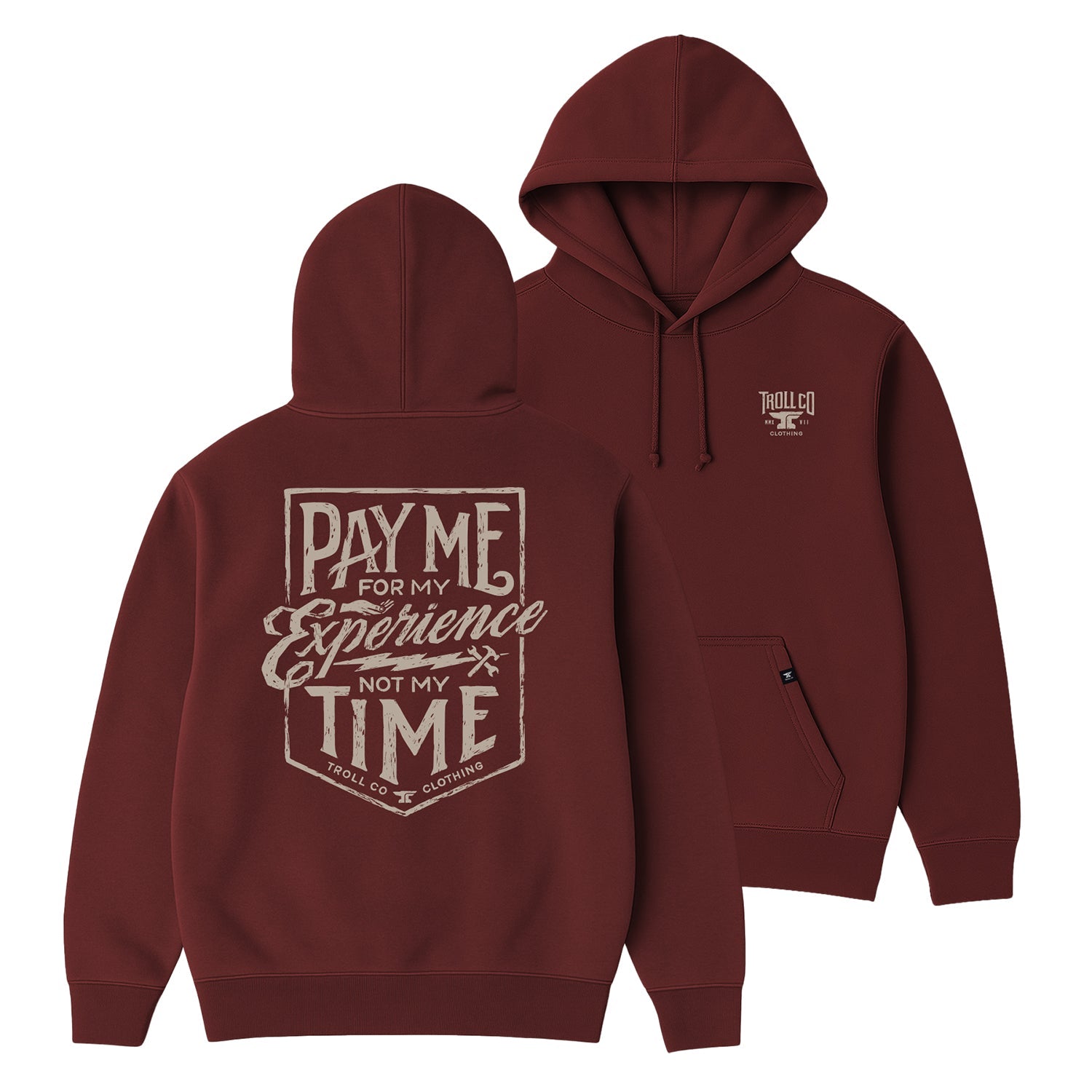 Men's Pay Me Hoodie | Color: Port