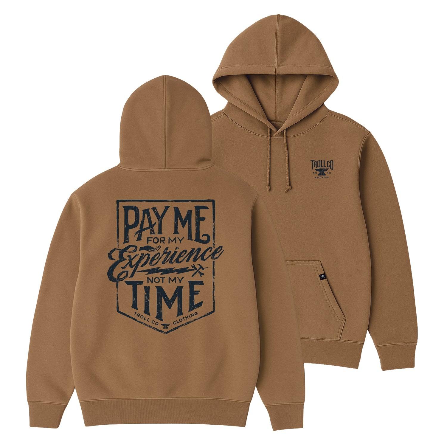 Men's Pay Me Hoodie | Color: Dark Tan