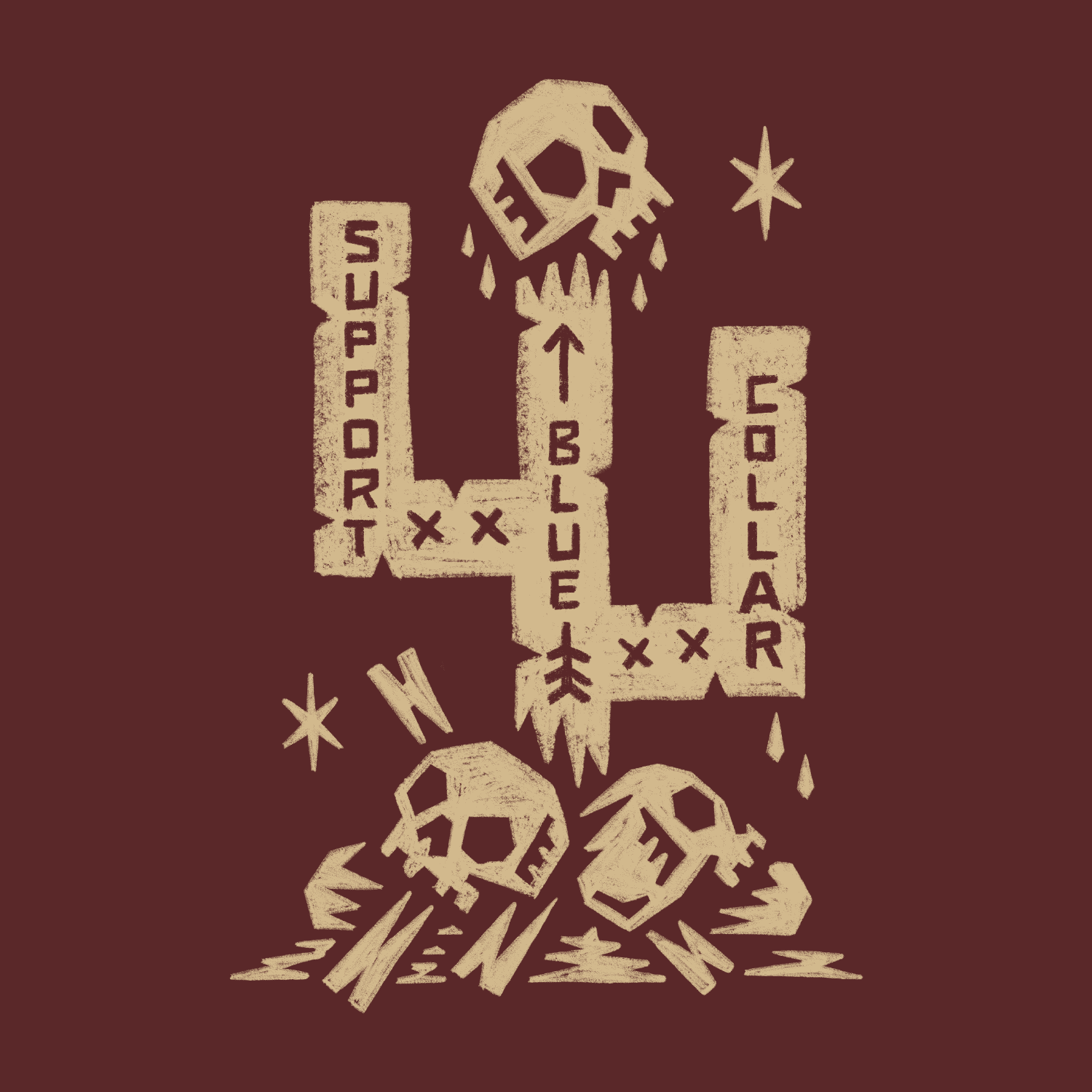 Men's SBC Cactus T-Shirt | Color: Port