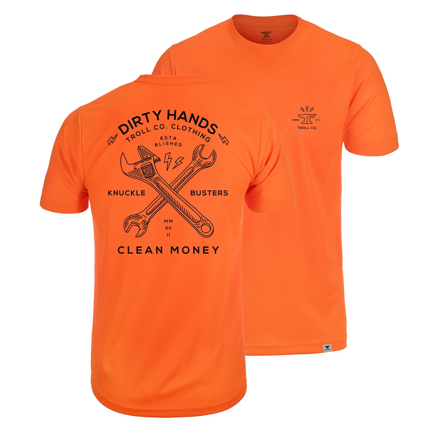 Men's DHCM Twisting Wrenches Hi-Vis T-Shirt | Color: Bright Orange