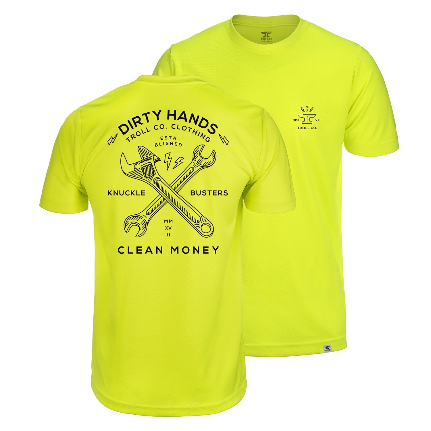 Men's DHCM Twisting Wrenches Hi-Vis T-Shirt | Color: Bright Lime