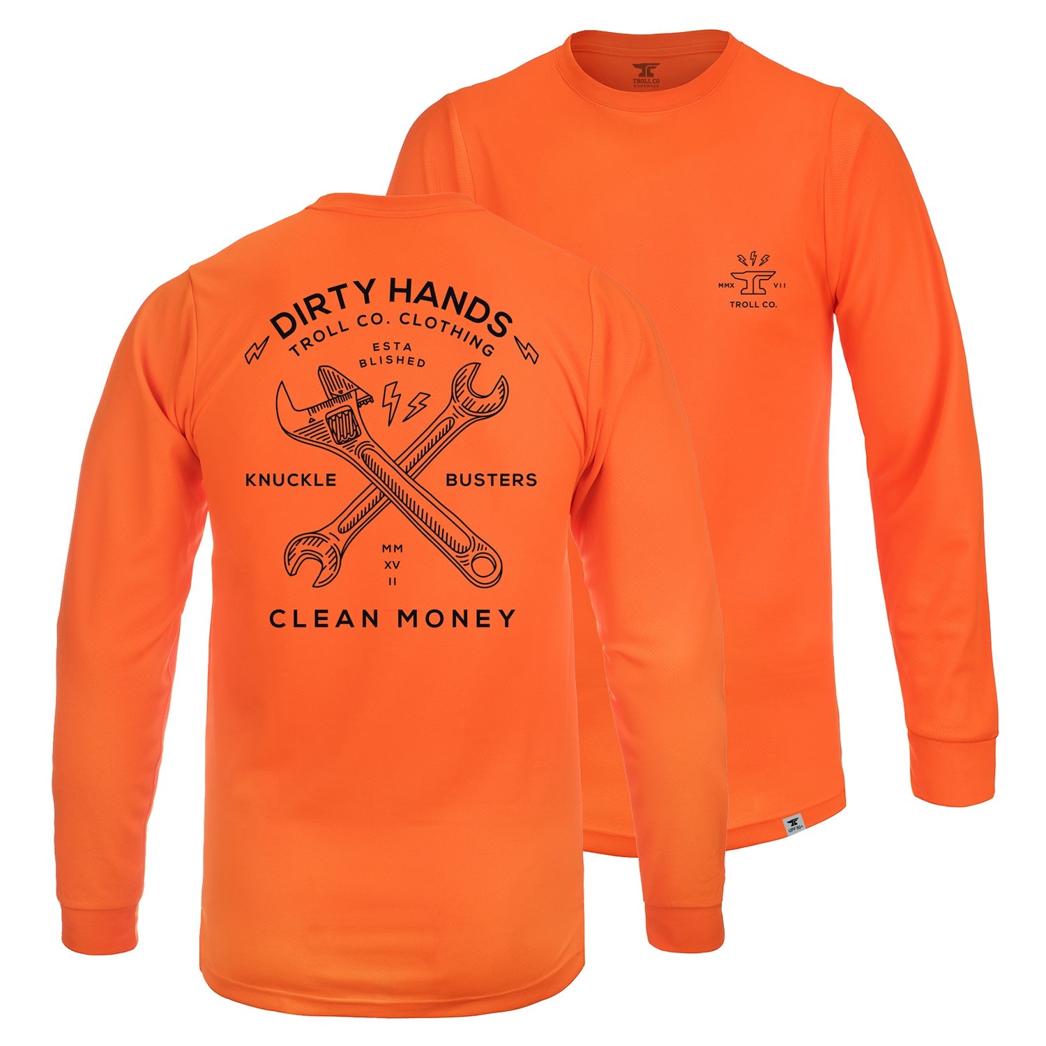 Men's DHCM Twisting Wrenches Long Sleeve | Color: Bright Orange