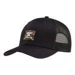 Anvil Woven Label Curved Brim Trucker Hat - Black Camo
