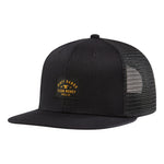 DHCM Woven Label Flat Brim Trucker Hat - Black