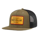 Barricade Anvil Flat Brim Trucker Hat - Military Green