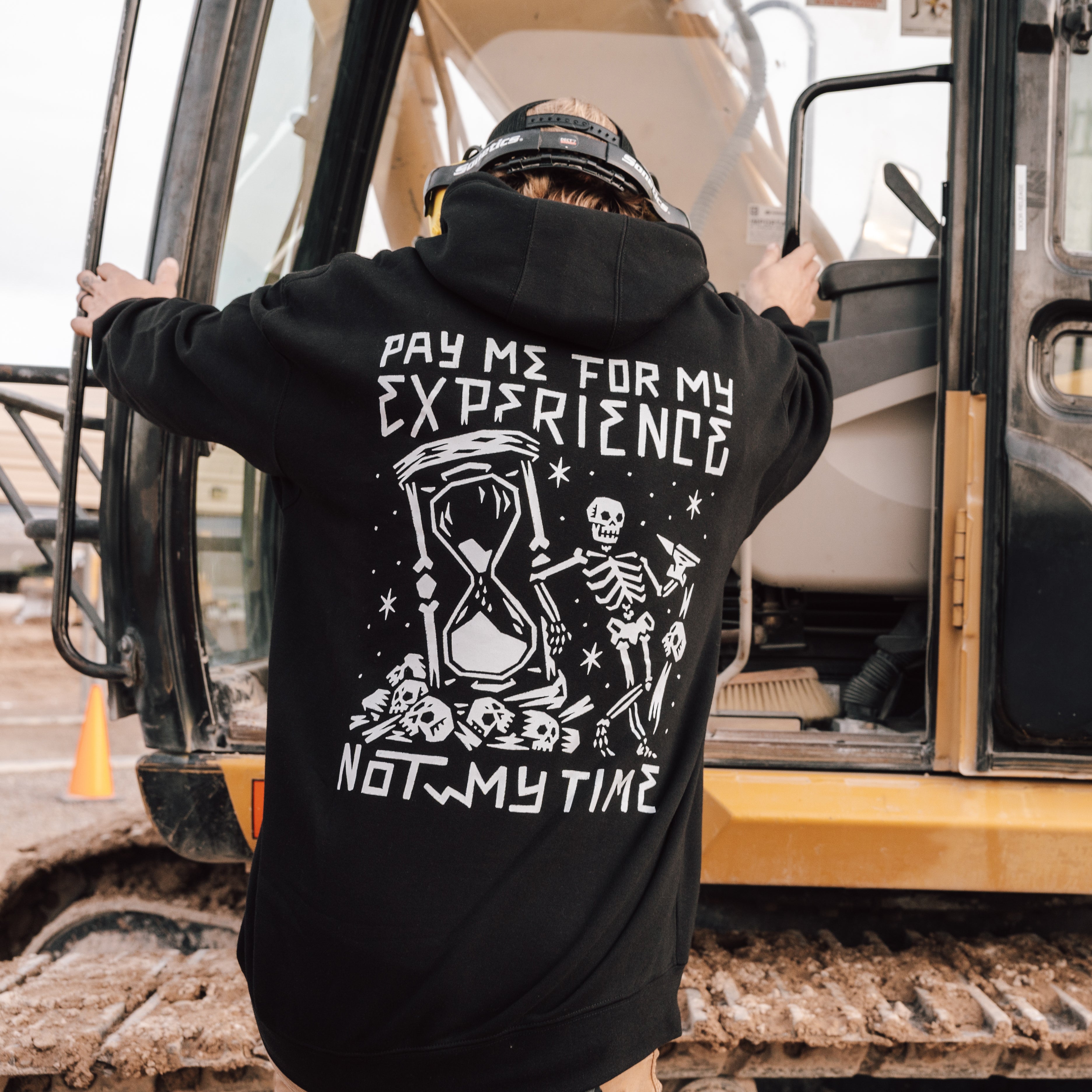 Men's Pay Me Hourglass Hoodie - Color: Black