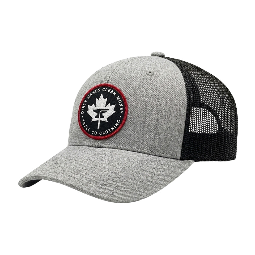 DHCM Anvil Leaf Curved Brim Trucker - Gray