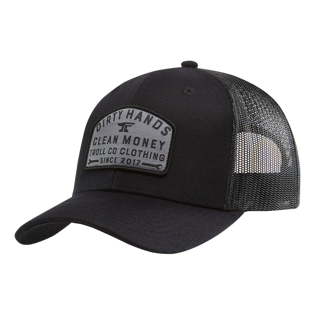 DHCM Wrench Curved Brim Trucker Hat | Color: Black