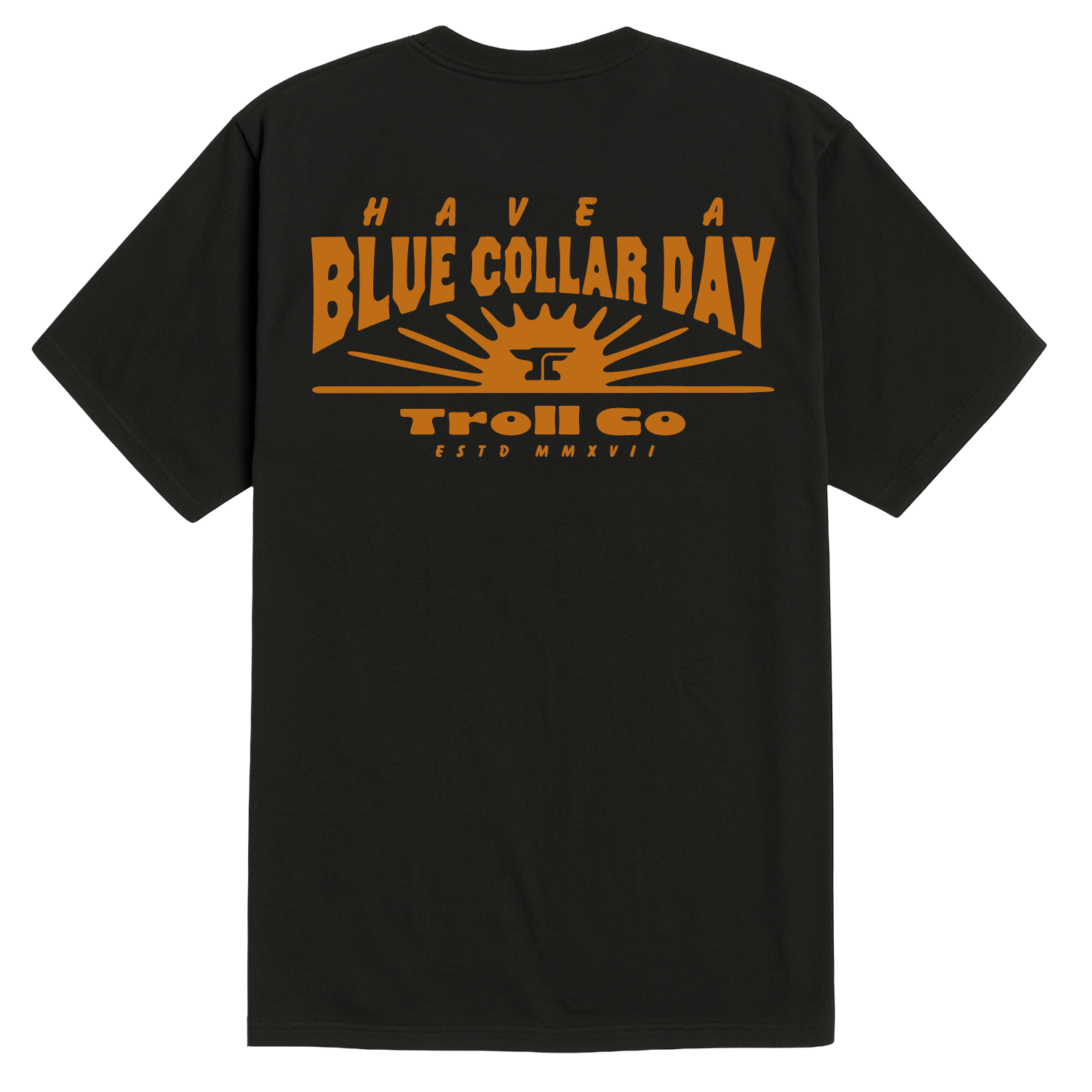 Men's Blue Collar Sun T-Shirt - Color: Black