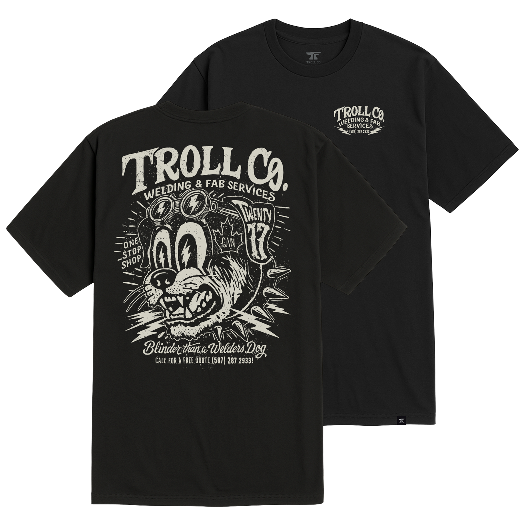 Men's Welders Dog Canada T-Shirt - Color: Black