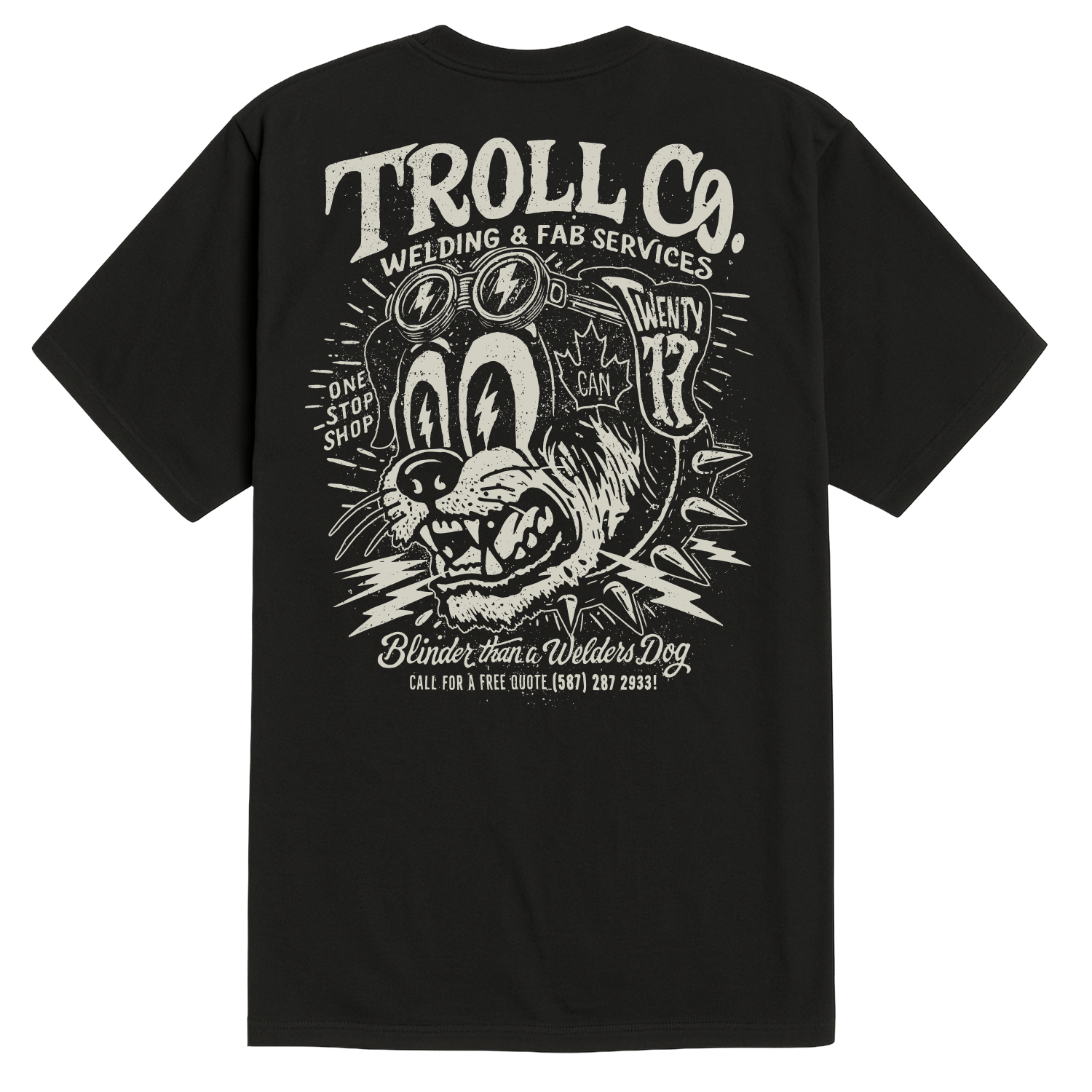 Men's Welders Dog Canada T-Shirt - Color: Black