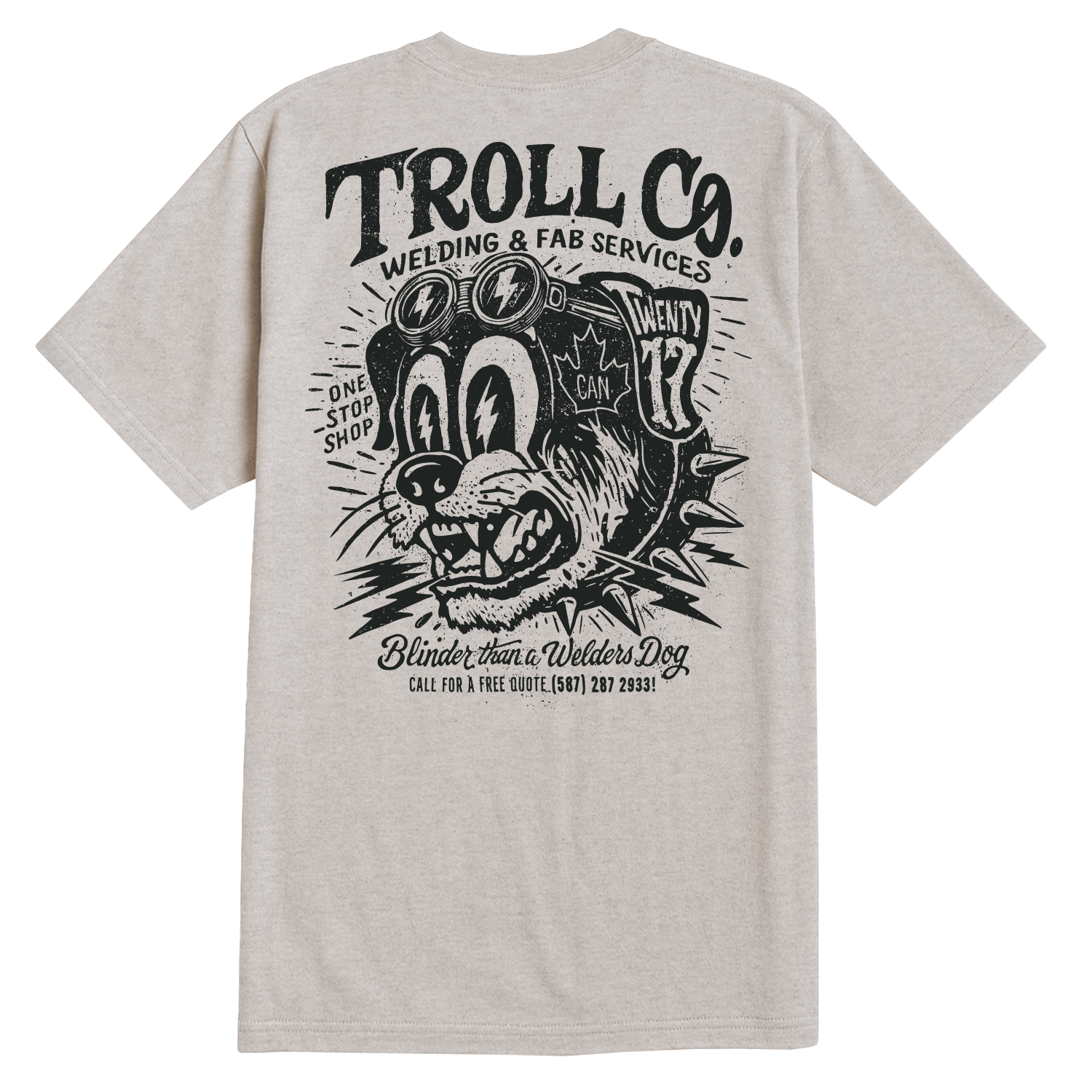 Men's Welders Dog Canada T-Shirt - Color: Sand Heather