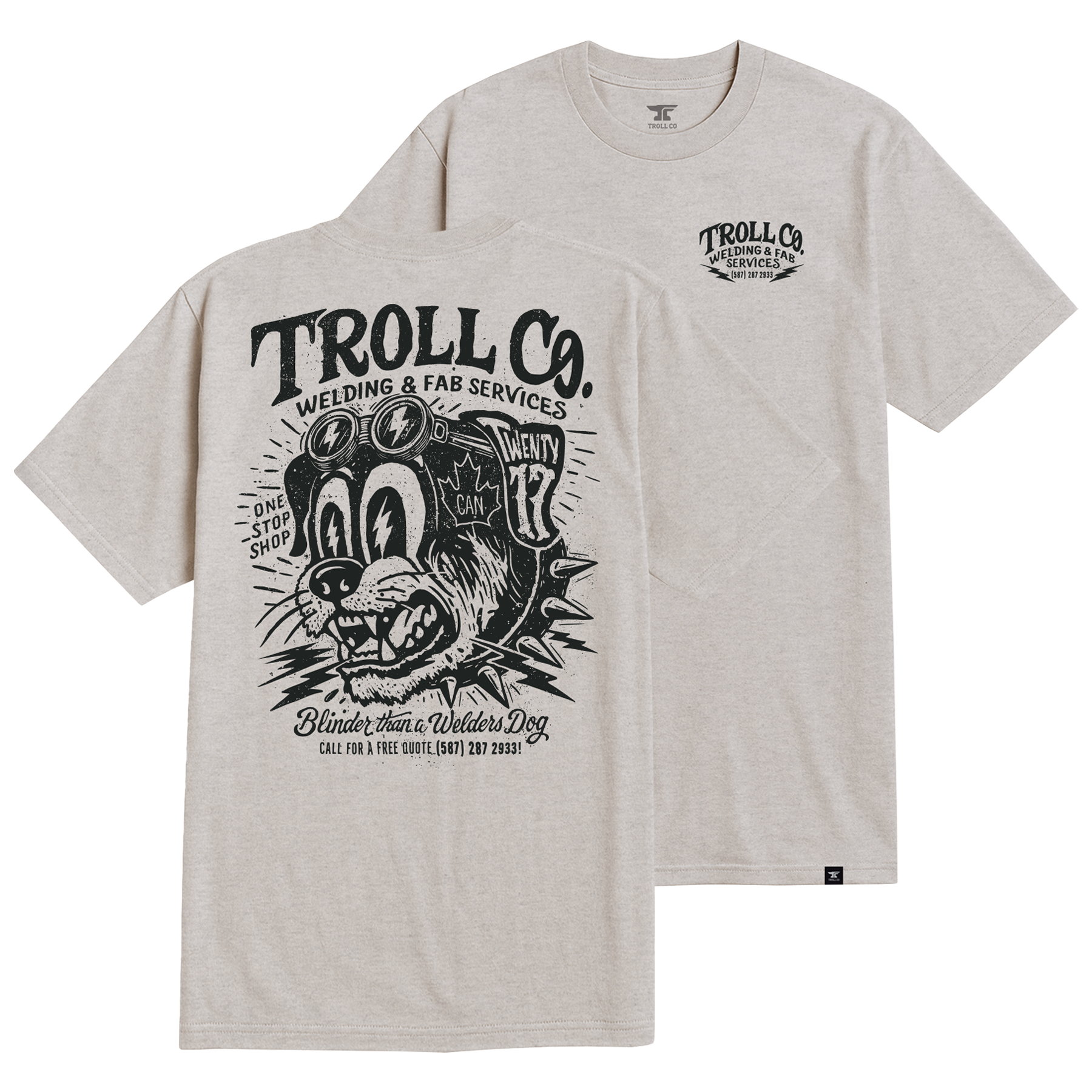 Men's Welders Dog Canada T-Shirt - Color: Sand Heather