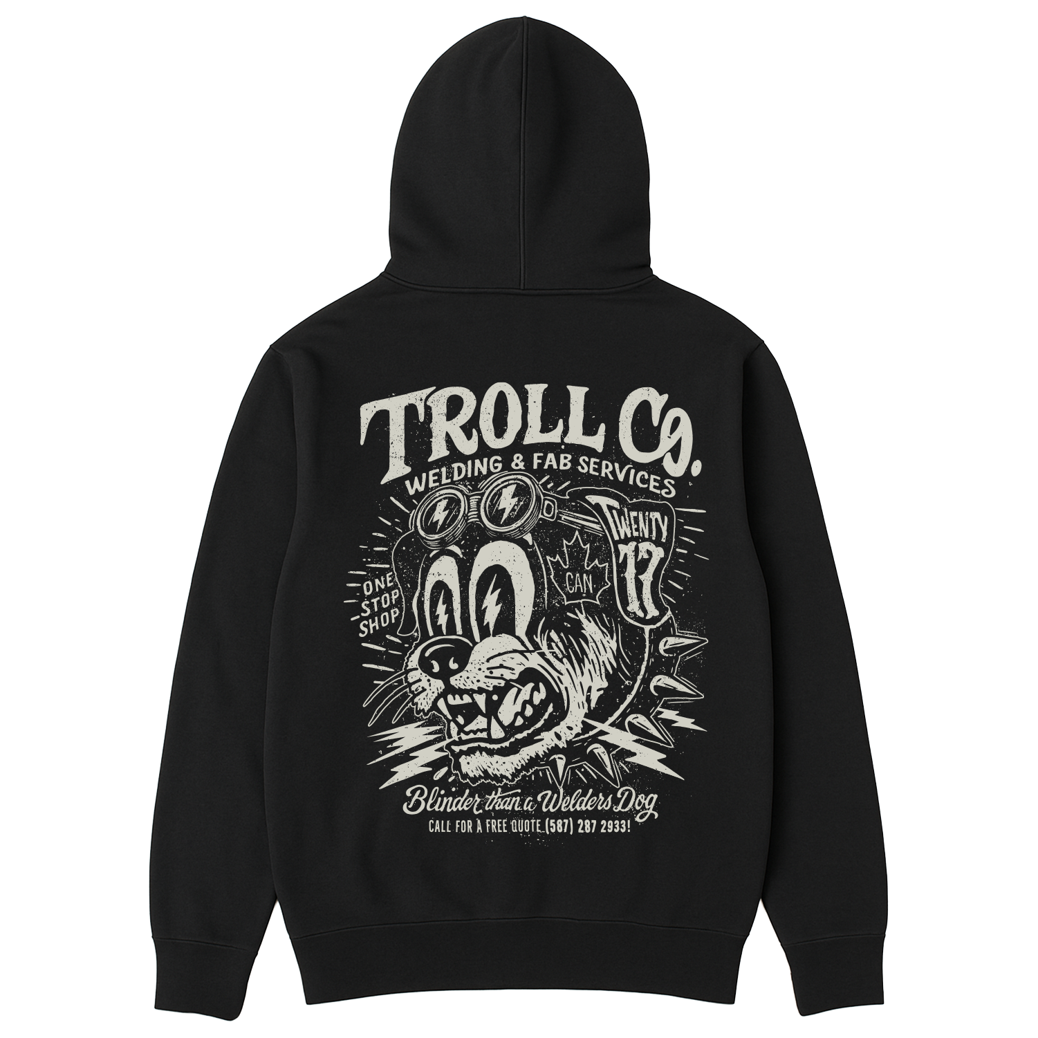 Men's Welders Dog Canada Hoodie - Color: Black
