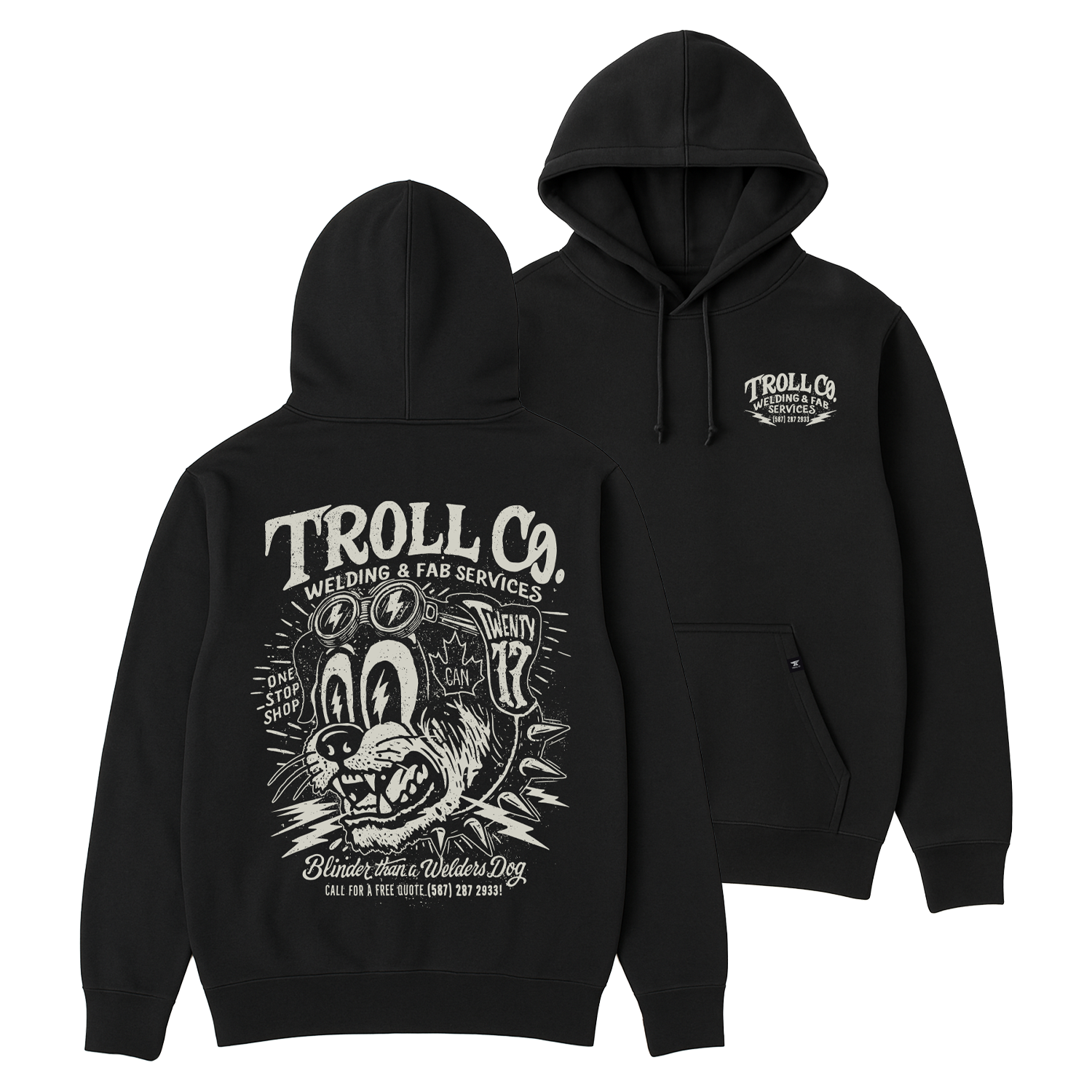 Men's Welders Dog Canada Hoodie - Color: Black