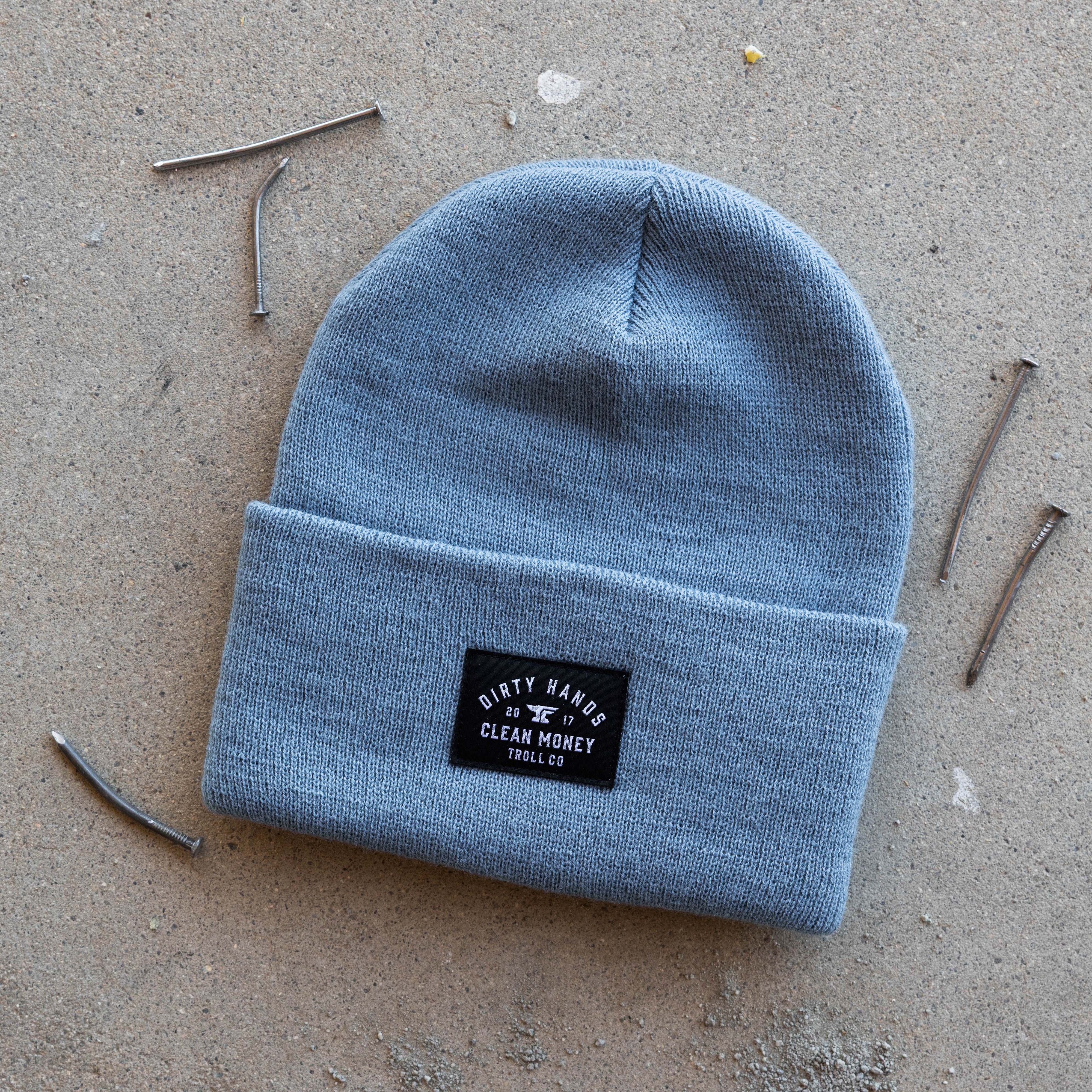 DHCM Woven Label Beanie | Color: Slate Blue