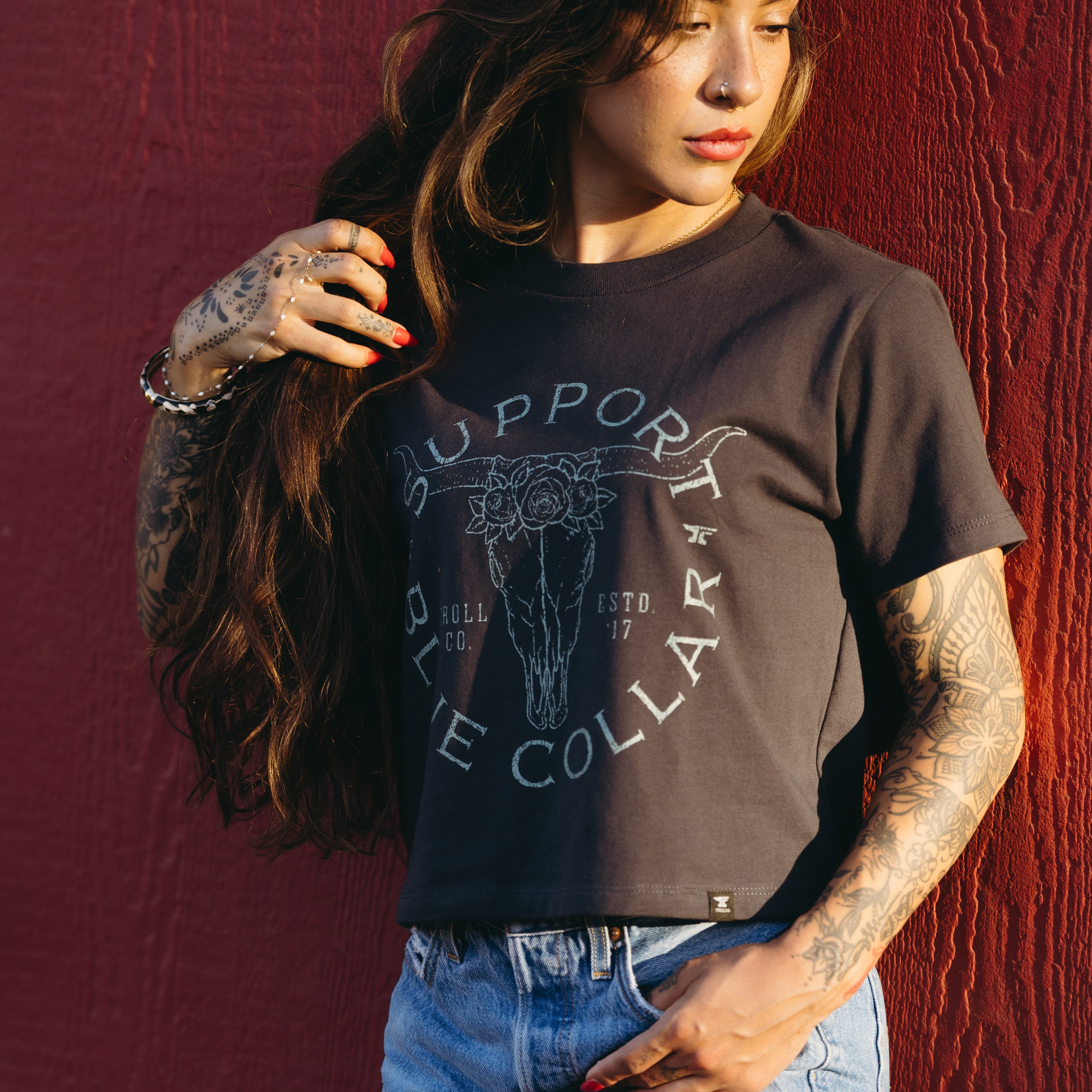 Women's SBC Longhorn Heavyweight Boxy T-Shirt | Color: Graphite