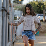 Women's SBC Longhorn Heavyweight Boxy T-Shirt | Color: Tan