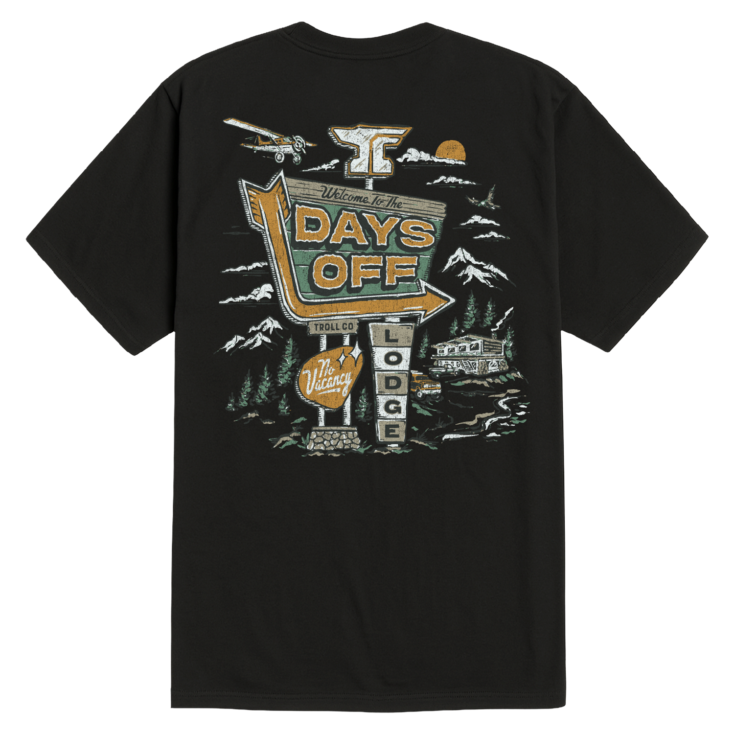 Men's Days Off Lodge T-Shirt - Color: Black