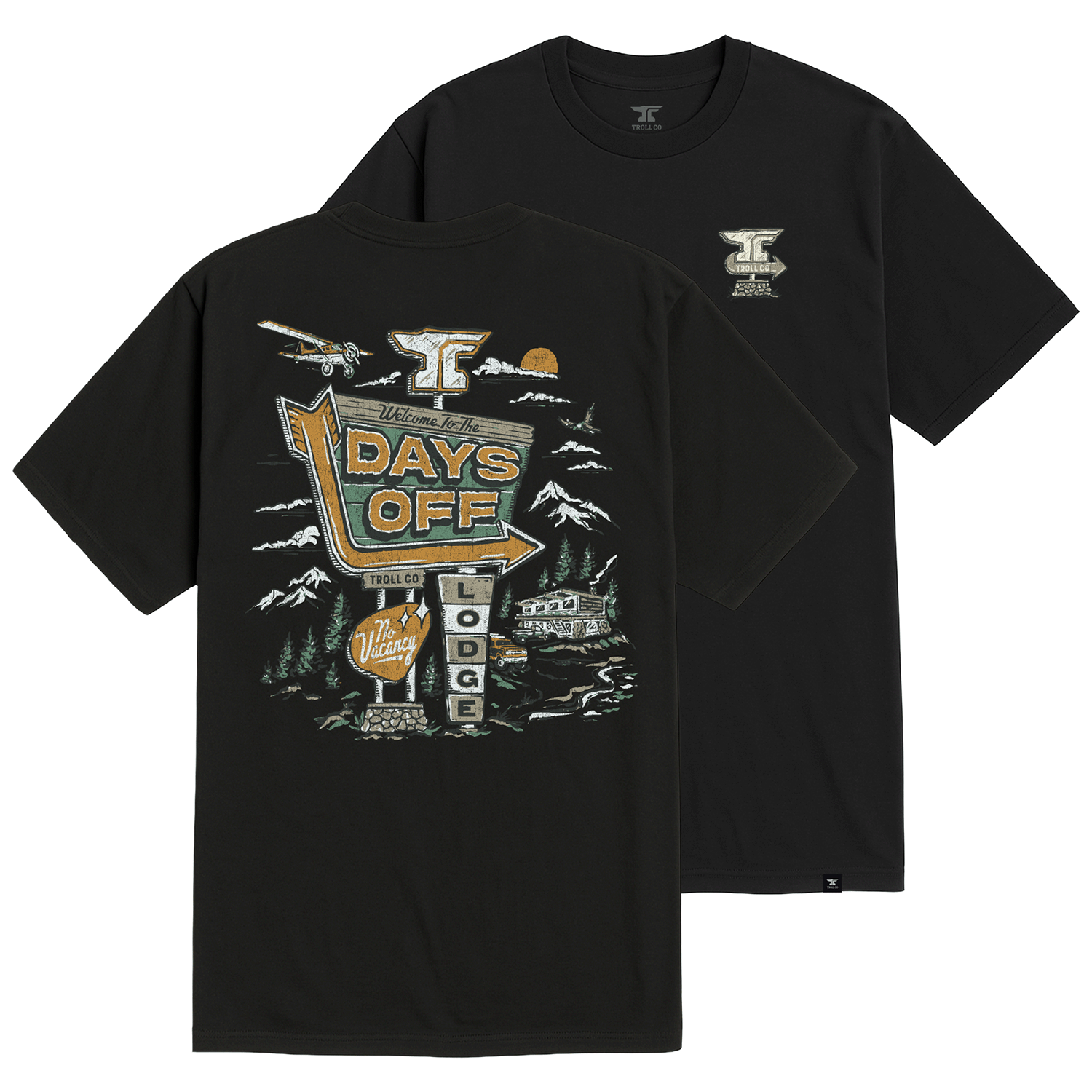 Men's Days Off Lodge T-Shirt - Color: Black