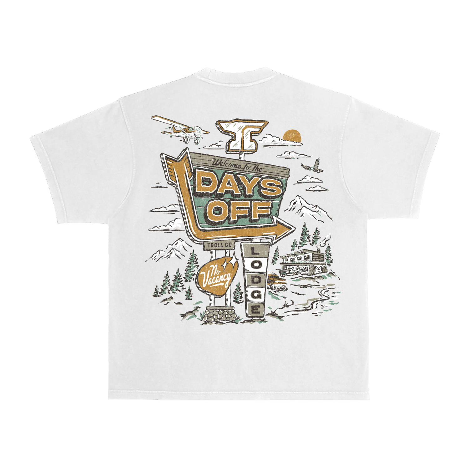Men's Days Off Lodge Heavyweight Pigment Dye T-Shirt - Color: White