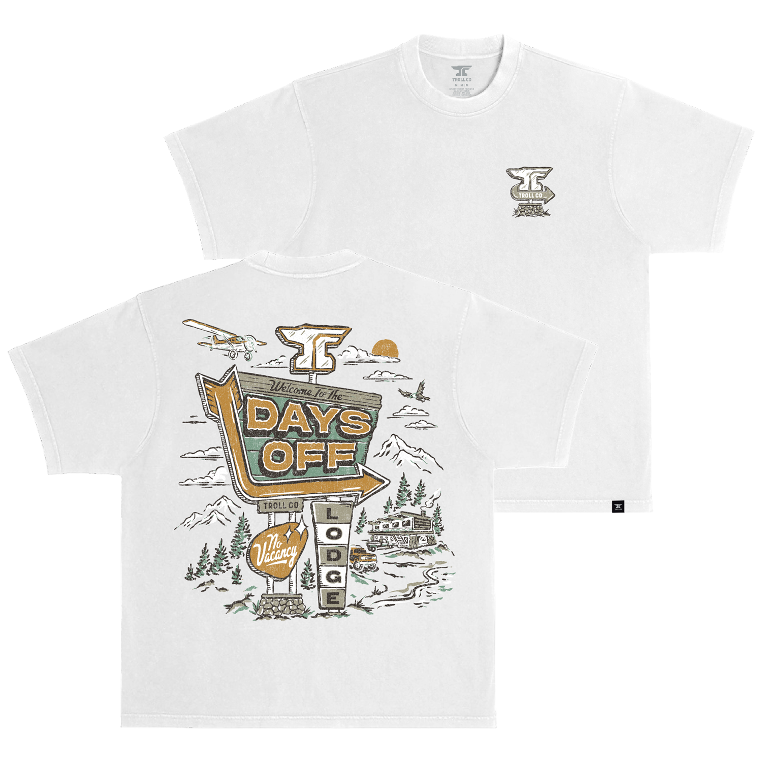 Men's Days Off Lodge Heavyweight Pigment Dye T-Shirt - Color: White