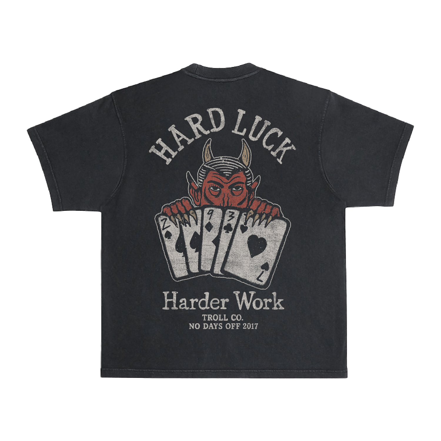 Men's Hard Luck Heavyweight Pigment Dye T-Shirt - Color: Black