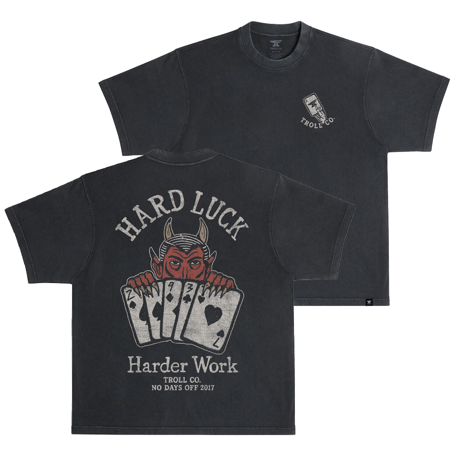 Men's Hard Luck Heavyweight Pigment Dye T-Shirt - Color: Black