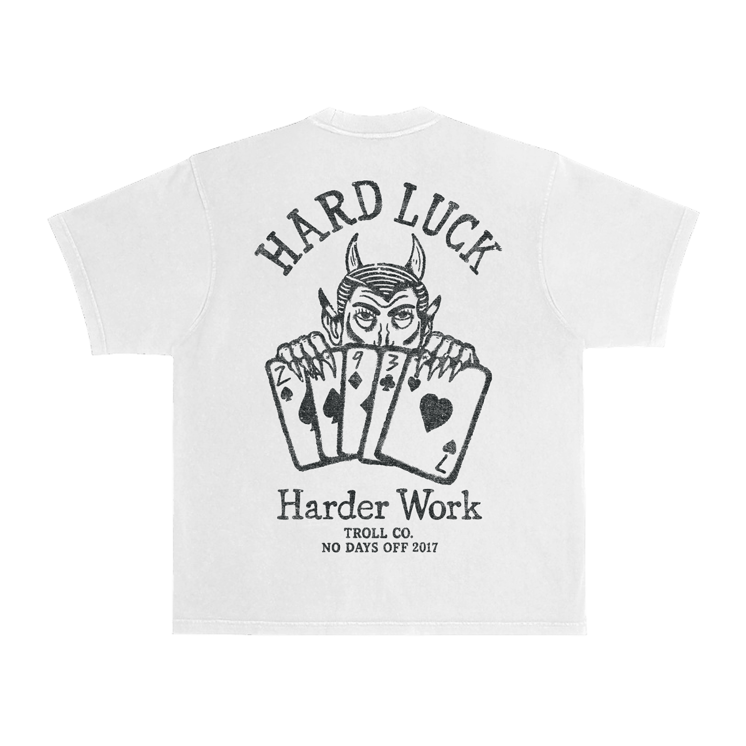 Men's Hard Luck Heavyweight Pigment Dye T-Shirt - Color: White