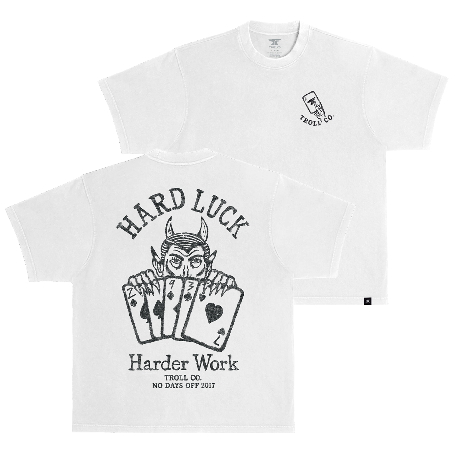 Men's Hard Luck Heavyweight Pigment Dye T-Shirt - Color: White