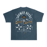 Men's Shower Beers Heavyweight Pigment Dye T-Shirt - Color: Midnight Navy