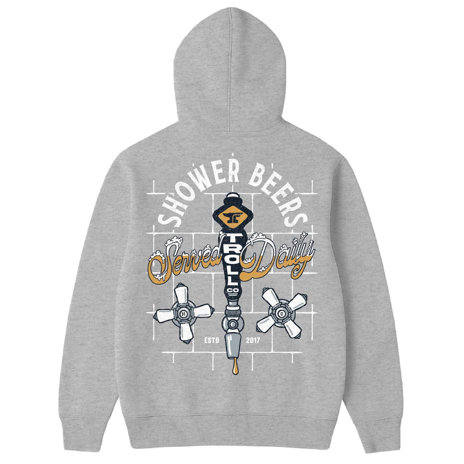 Men's Shower Beers Hoodie - Color: Gray Heather