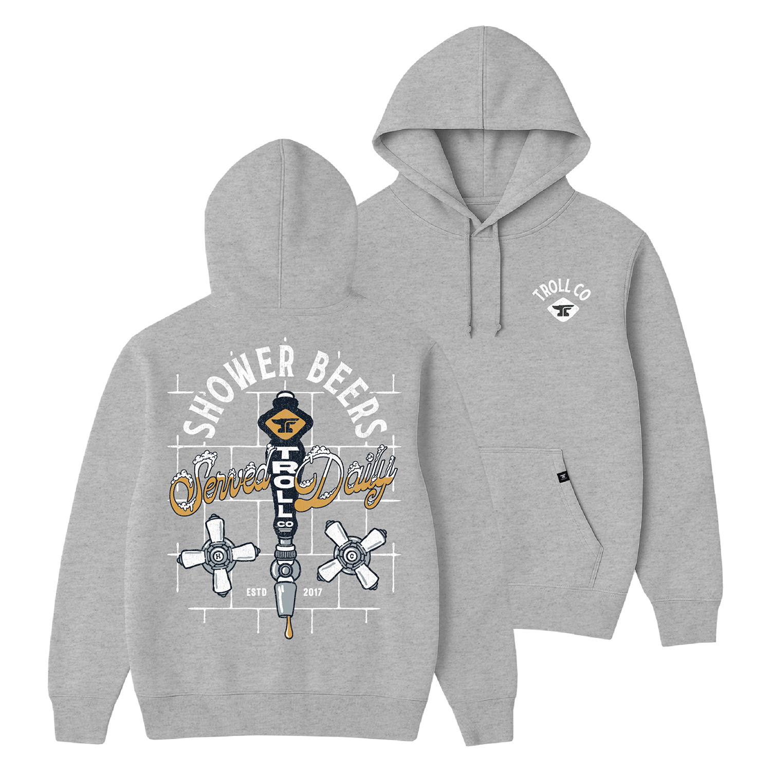 Men's Shower Beers Hoodie - Color: Gray Heather