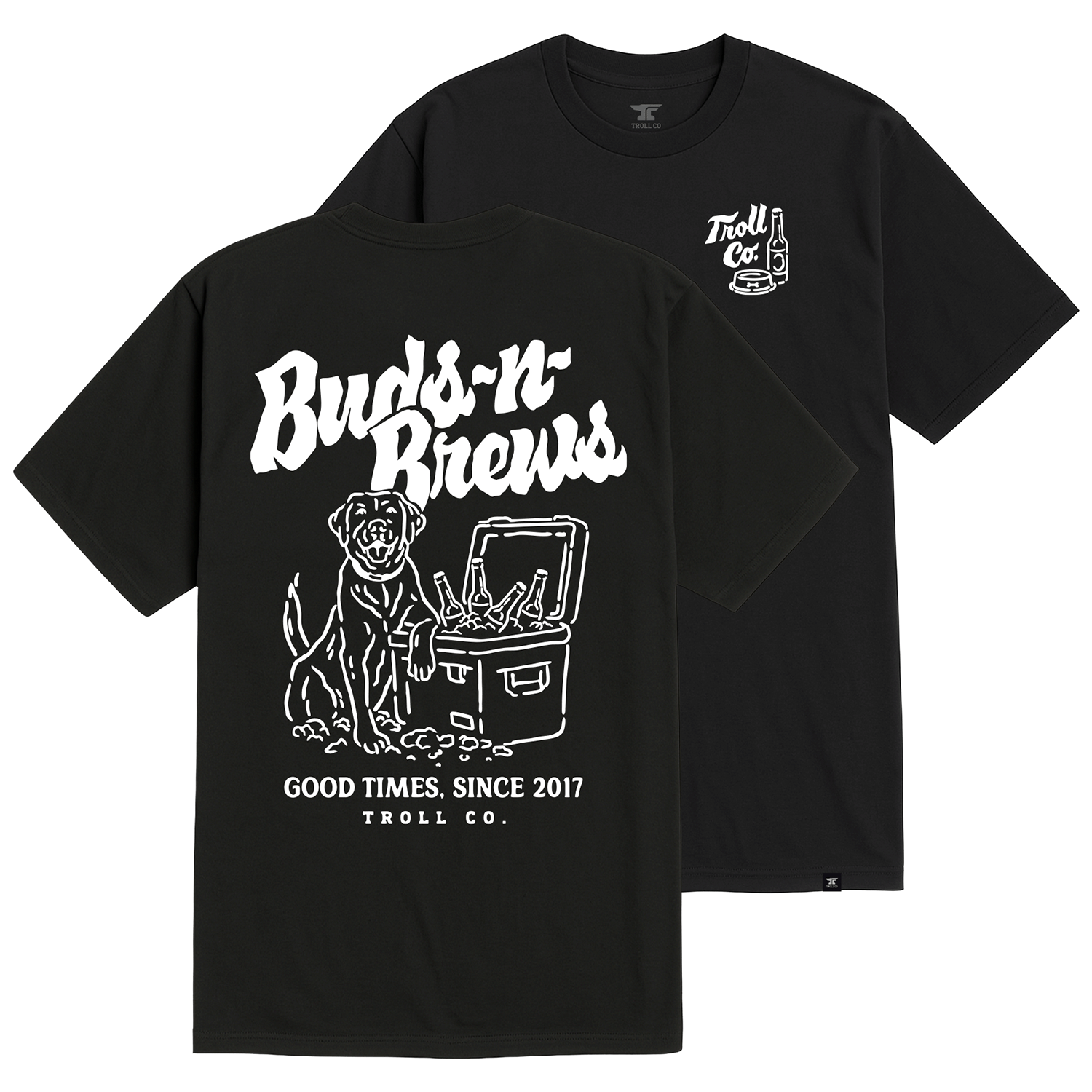 Men's Buds N Brews T-Shirt - Color: Black