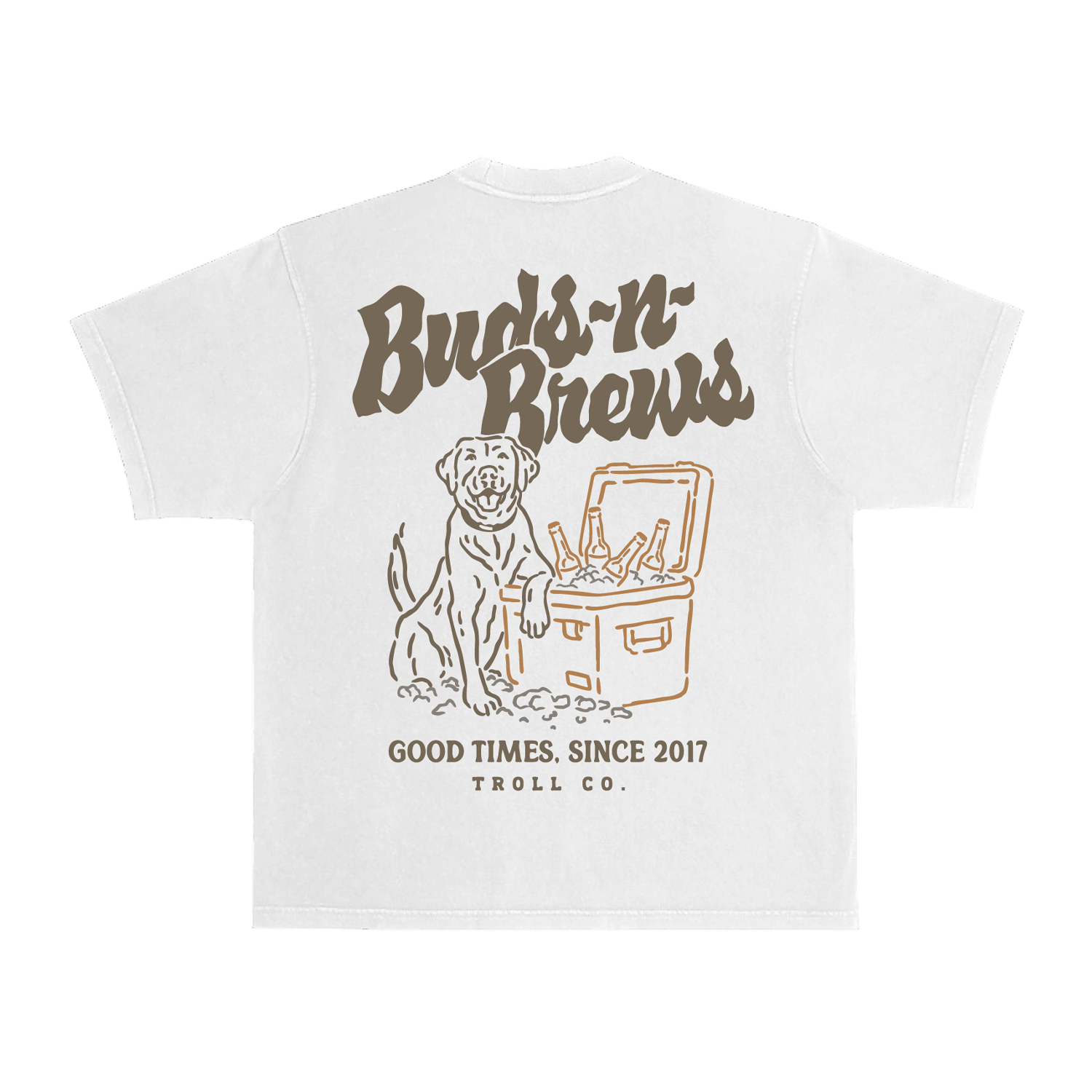 Men's Buds N Brews Heavyweight Pigment Dye T-Shirt - Color: White