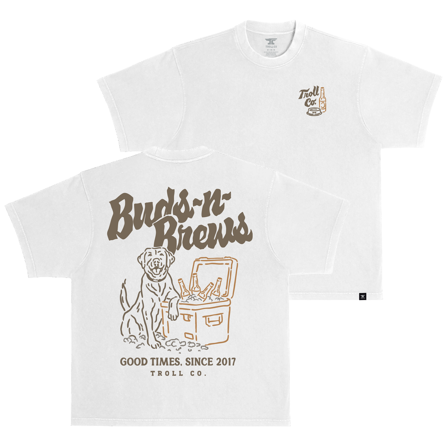 Men's Buds N Brews Heavyweight Pigment Dye T-Shirt - Color: White
