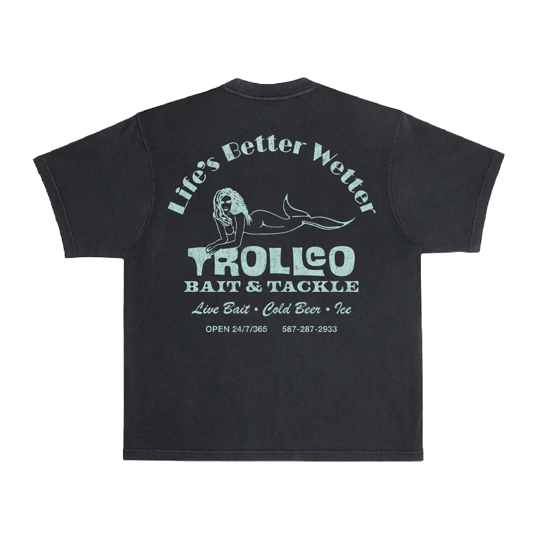 Men's Bait & Tackle Heavyweight Pigment Dye T-Shirt - Color: Black