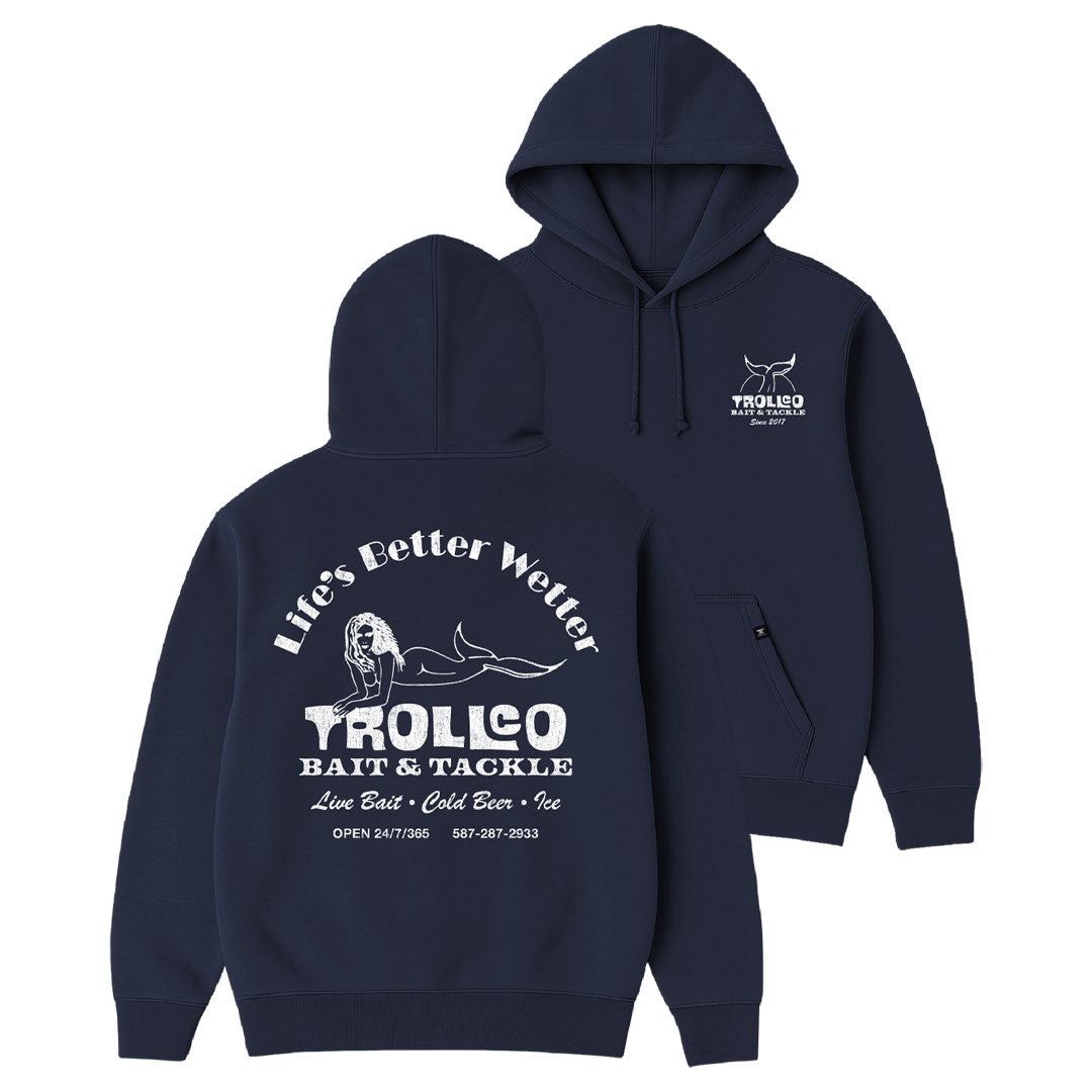 Men's Bait & Tackle Hoodie - Color: Navy