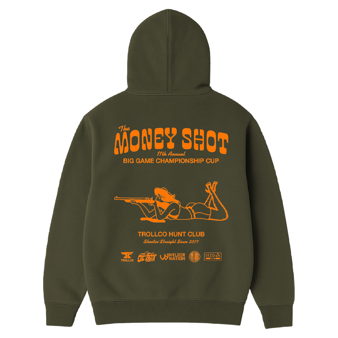 Men's Money Shot Hoodie - Color: Military Green
