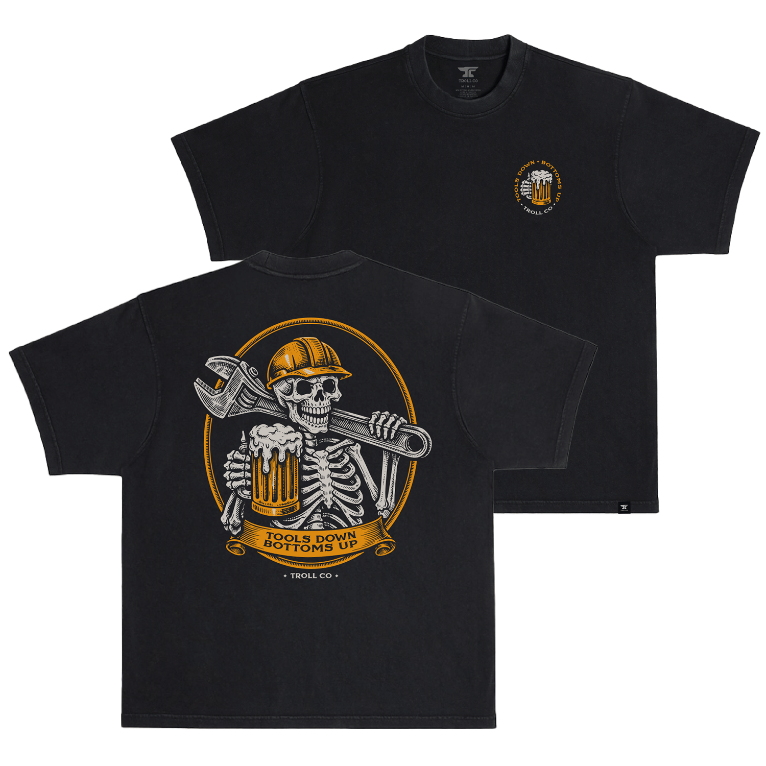 Men's Tools Down Cheers Heavyweight T-Shirt - Color: Black