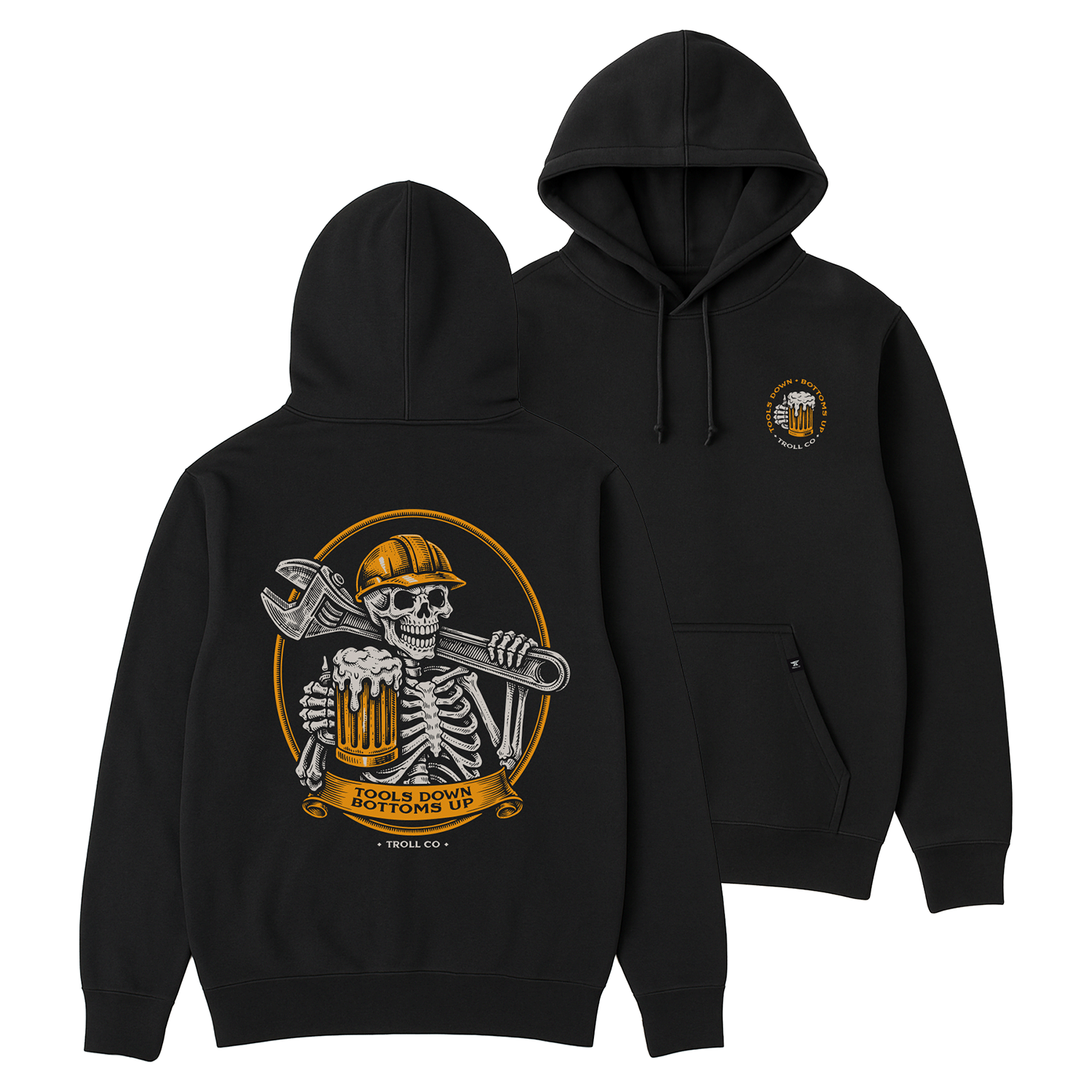 Men's Tools Down Cheers Hoodie - Color: Black