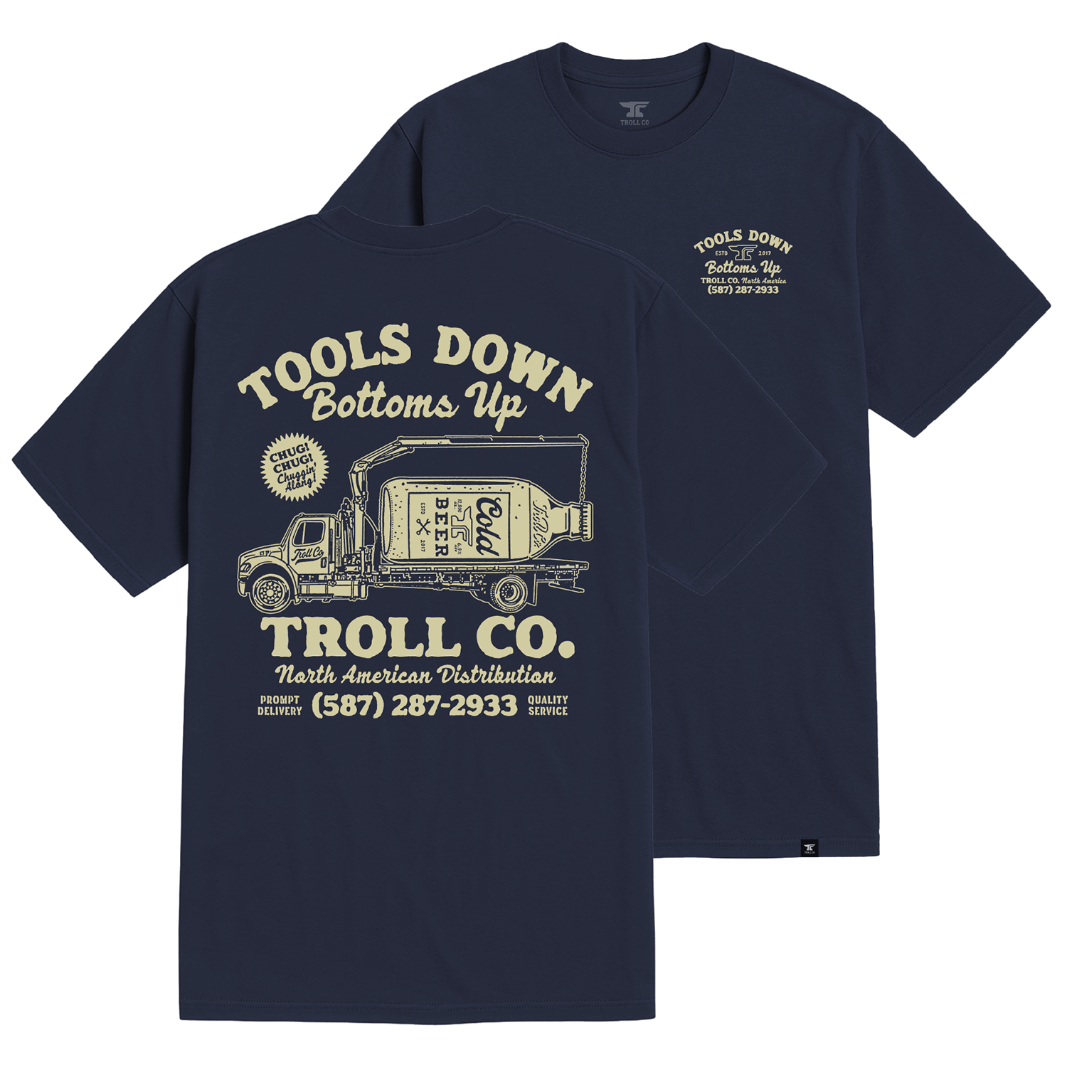 Men's Tools Down Delivery T-Shirt - Color: Navy