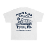 Men's Tools Down Delivery Heavyweight Pigment Dye T-Shirt - Color: White